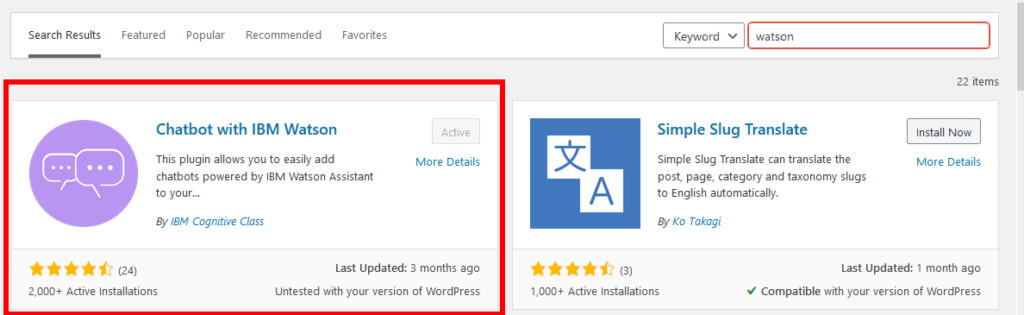 worpress plugin ibm watson chatbot