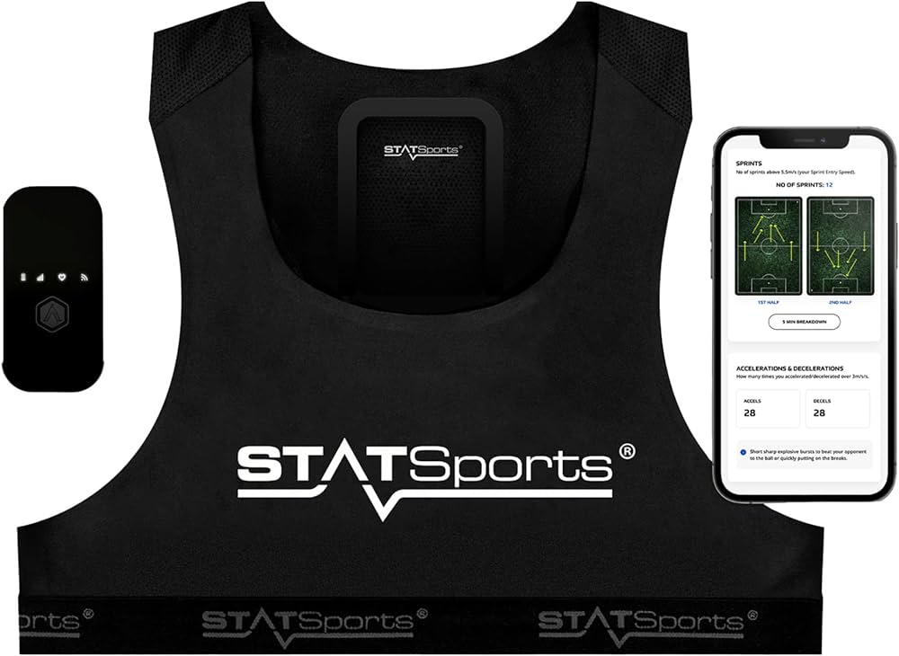 The StatSports gear contains the GPS Performance Tracker, USB charging cable, Apex Vest 2.0 and the Apex Athlete Series app.