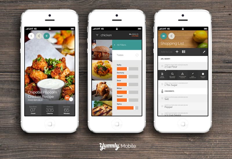 screenshot of Yummly mobile apps